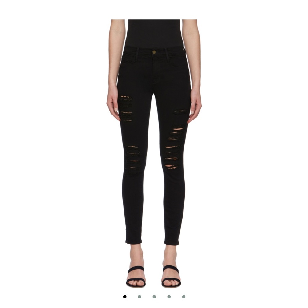 Frame le color rip skinny jeans